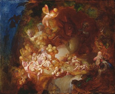 De elfen van Titiana beroven het eekhoornnest, 1854 door Robert Huskisson