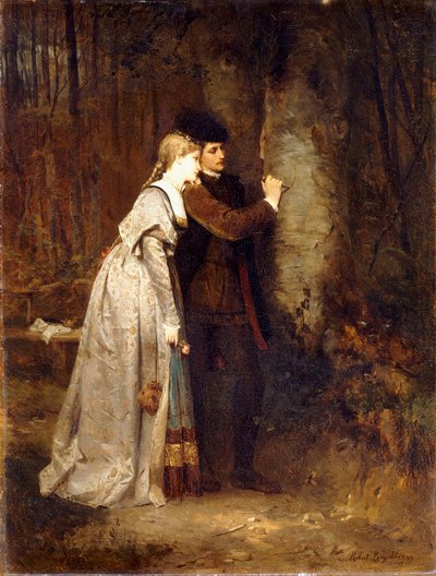 Liefhebbers in een bosrijk gebied door Robert Julius Beyschlag