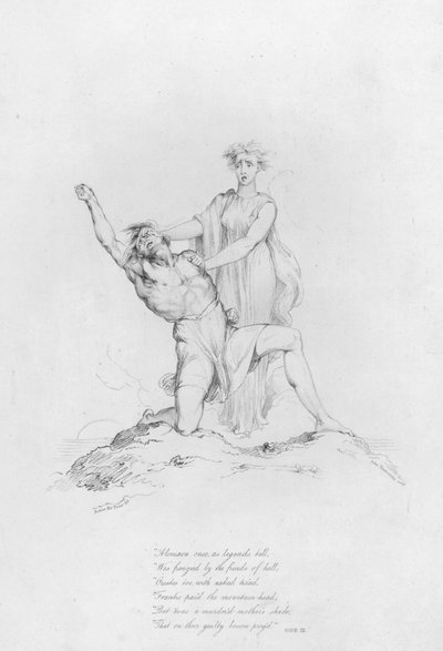 Anacreon, Ode IX (gravure) door Robert Kerr (after) Porter