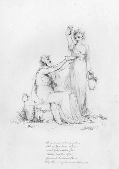 Anacreon, Ode XVIII (gravure) door Robert Kerr (after) Porter