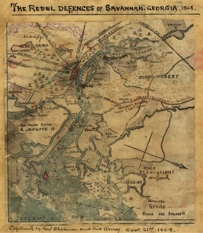 Aanval op Ft. Pulaski Savannah, Georgia, april 1862. LOC gvhs01.vhs00277 door Robert Knox Sneden