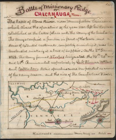 Slag bij Missionary Ridge of Chickamauga, Tenn. LOC gvhs01.vhs00156 door Robert Knox Sneden