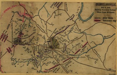 Chancellorsville, 2 mei 1863, met de grote flankbeweging van Stonewall Jackson LOC gvhs01.vhs00287 door Robert Knox Sneden