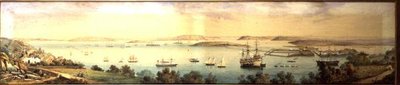 Een panoramisch uitzicht op de baai van Cork door Robert L. Stopford