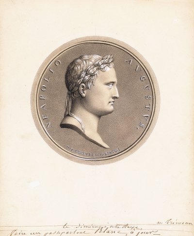Keizer Napoleon I, in profiel naar rechts - Een ontwerp voor een medaille door Robert Lefevre