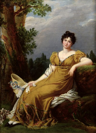 Portret van een zittende vrouw door Robert Lefevre