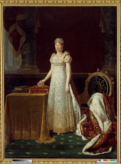 Portret van keizerin Marie Louise van Oostenrijk, vrouw van Napoleon I, afgebeeld als regentes van het rijk door Robert Lefevre
