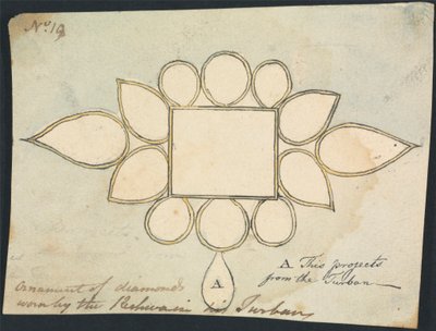 Diamanten ornament gedragen door de Peshwa in zijn tulband door Robert Mabon