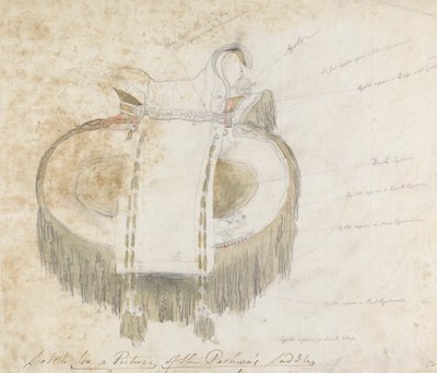 Schets voor een Schilderij van het Zadel van de Peshwa door Robert Mabon