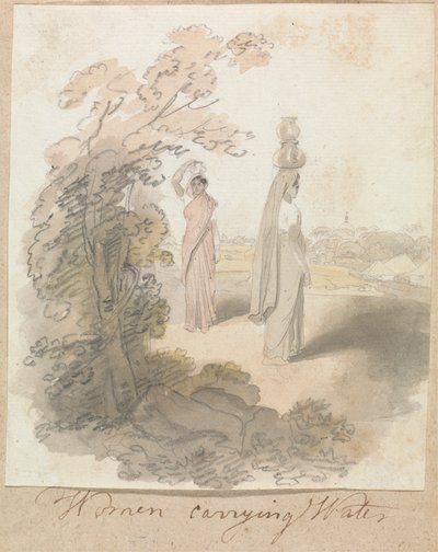 Vrouwen die water dragen door Robert Mabon