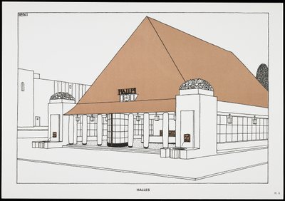 Halles, uit Une Cite Moderne, Dessins de Rob Mallet-Stevens Architecte, 1987 (gepubliceerd) door Robert Mallet Stevens