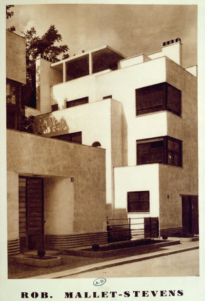 Huis aan de rue Mallet-Stevens, 16e arrondissement in Parijs, ca. 1930 door Robert Mallet Stevens