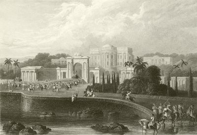De Britse Residentie in Hyderabad door Robert Melville Grindlay