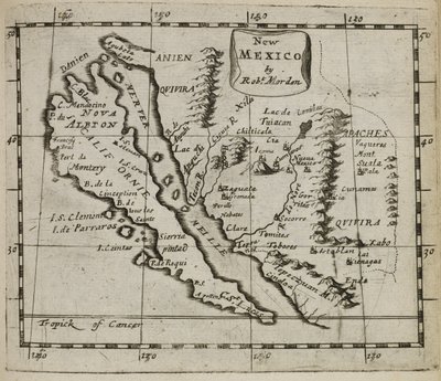 Kaart van Nieuw-Mexico door Robert Morden