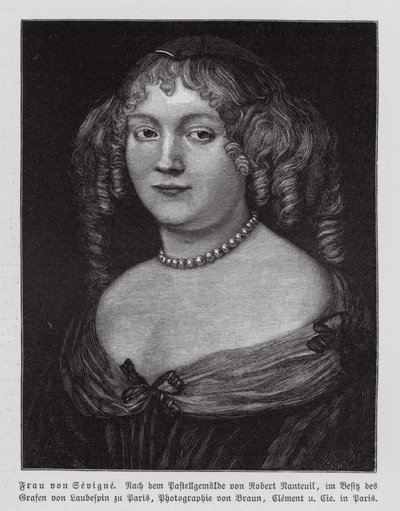 Madame de Sevigne, Franse schrijfster (gravure) door Robert Nanteuil