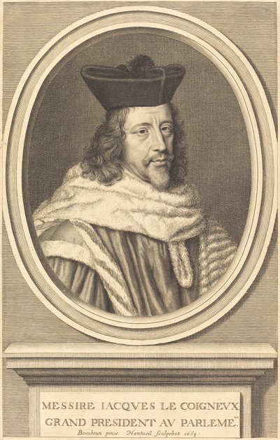 Jacques Le Coigneux door Robert Nanteuil after Henri Beaubrun