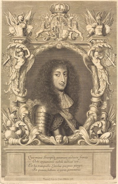 Charles-Emmanuel, hertog van Savoye door Robert Nanteuil after Justus van Verus