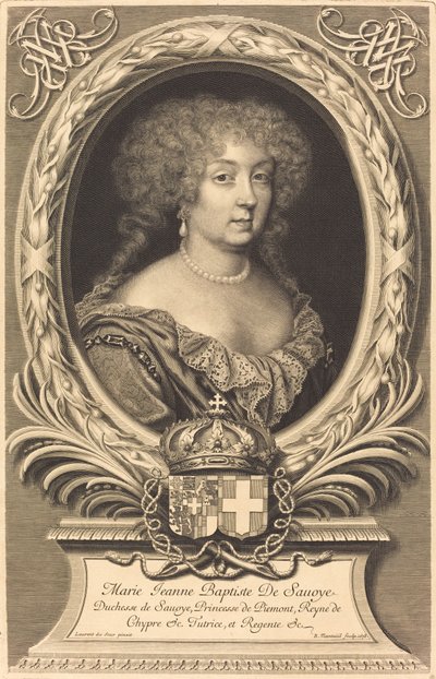 Marie-Jeanne-Baptiste, Hertogin van Savoye door Robert Nanteuil after Laurent Dufour