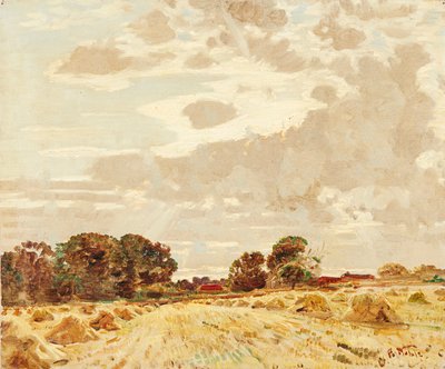 Oogst bij de Knowes, East Linton door Robert Noble