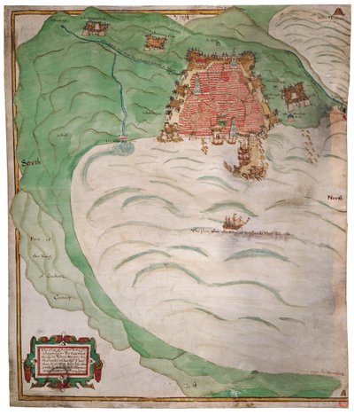 Kaart van de baai van Algiers door Robert Norton
