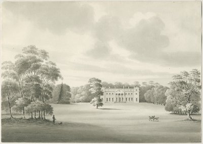 Chillington Hall: sepia tekening door Robert Noyes