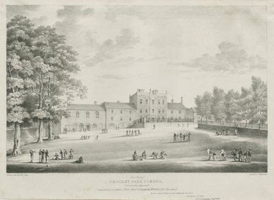 Sedgley Park School: gravure, november 1838 door Robert Noyes