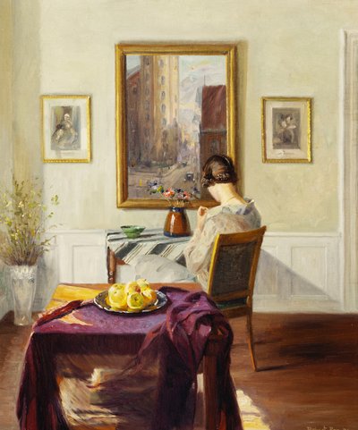 Een Vrouw in een Interieur door Robert Panitzsch