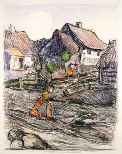Ganzenmeisje, Polen door Robert Polhill Bevan