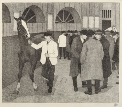 Paardenhandelaren bij de Barbican, 1921 door Robert Polhill Bevan