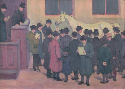 Paardenverkoop bij de Barbican door Robert Polhill Bevan