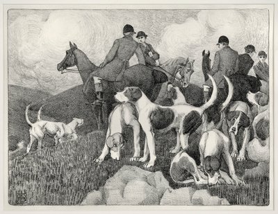 Jachtscène door Robert Polhill Bevan