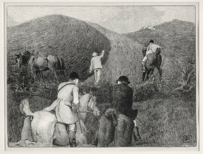 Jachtscène door Robert Polhill Bevan