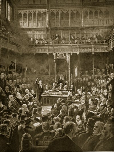 Gladstone introduceert de Home-Rule Bill, februari 1893 door Robert Ponsonby Staples