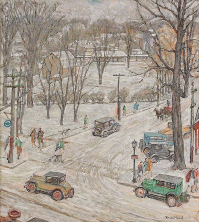 Straatscène in de winter door Robert Reid