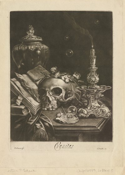 Vanitas Stilleven, c.1685-88 door Robert Robinson