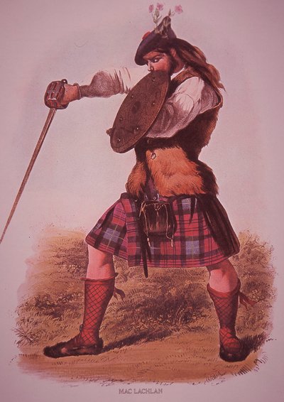 Krijger van de Clan MacLachlan, gegraveerd door L. Dickinson door Robert Ronald (after) McIan