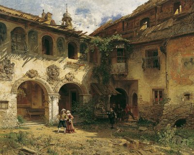 Hof van de Fürstenburg in Burgeis door Robert Russ