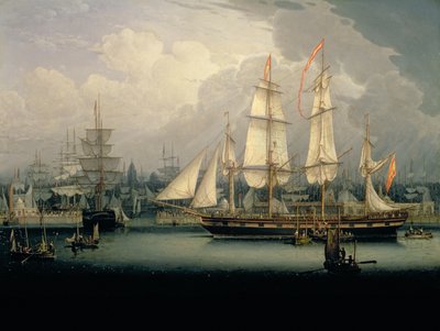 Viermast Clipper Schip in de Haven van Liverpool, c.1810 door Robert Salmon