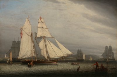 Haven Scène, 1842 door Robert Salmon