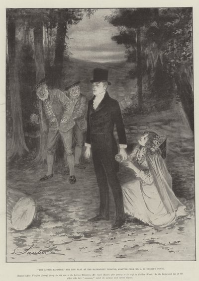 De kleine minister, het nieuwe stuk in het Haymarket Theatre, aangepast van de roman van Mr J M Barrie door Robert Sauber