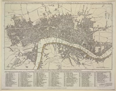 Een plan van Londen, Westminster en Southwark door Robert Sayer