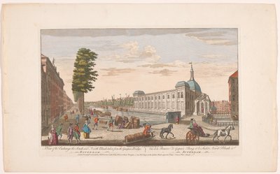 Gezicht op de Beurs te Rotterdam door Robert Sayer