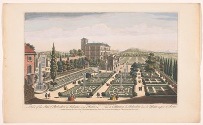 Gezicht op de Giardini Vaticani te Vaticaanstad door Robert Sayer