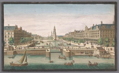 Gezicht op de Oudeschans te Amsterdam gezien vanaf het IJ door Robert Sayer