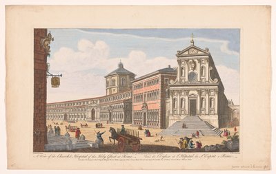 Gezicht op de kerk Santo Spirito in Sassia te Rome door Robert Sayer
