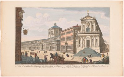 Gezicht op de kerk Santo Spirito in Sassia te Rome door Robert Sayer
