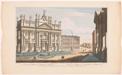 Gezicht op de kerk Sint-Jan van Lateranen te Rome door Robert Sayer