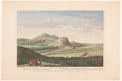 Gezicht op de stad Edinburgh West view of the city of Edinburgh (titel op object) Schotland (serie titel) door Robert Sayer
