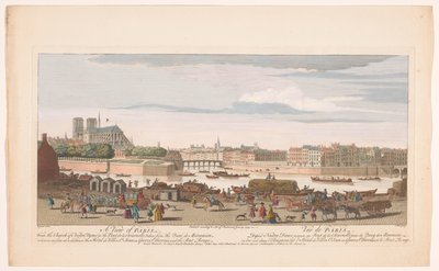 Gezicht op de stad Parijs gezien vanaf de Quai de Miramion Parijs (series title) door Robert Sayer