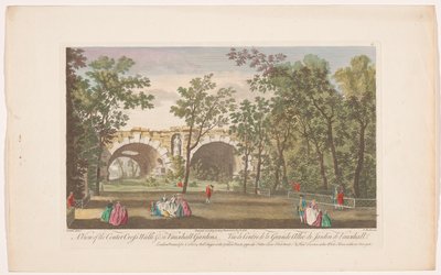 Gezicht op een laan in Vauxhall Gardens te Londen door Robert Sayer